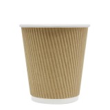 Karat 10oz Ripple Paper Hot Cups – Brown (90mm)