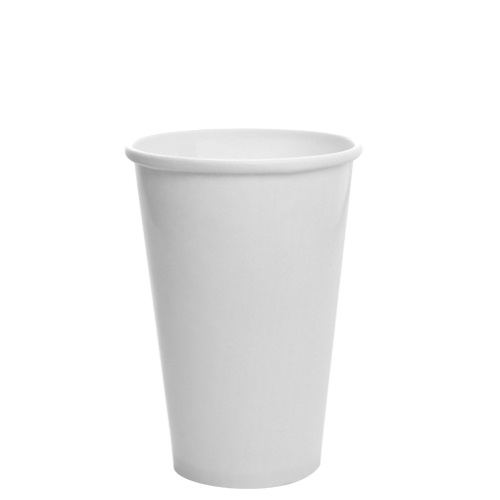 Paper Coffee Cups with Lids - 16 oz White with Black Sipper Dome Lids (90mm)