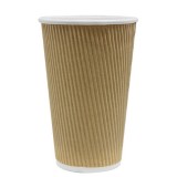 Karat 20oz Ripple Paper Hot Cups – Kraft (90mm)