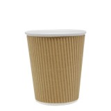 Karat 8oz Ripple Paper Hot Cups – Kraft (80mm)