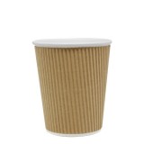 Karat 8oz Ripple Paper Hot Cups – Kraft (80mm)