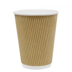 Karat 12oz Ripple Paper Hot Cups – Kraft (90mm)