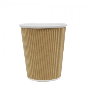 Karat 8oz Ripple Paper Hot Cups – Kraft (80mm)