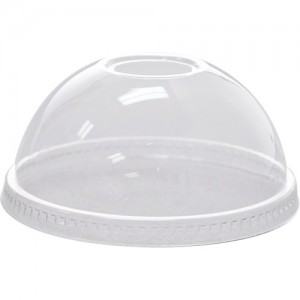 Karat 98mm PET Dome Lids - Regular Hole