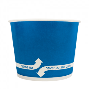 Karat 16oz Hot/Cold Paper Food Containers – Blue (112mm)