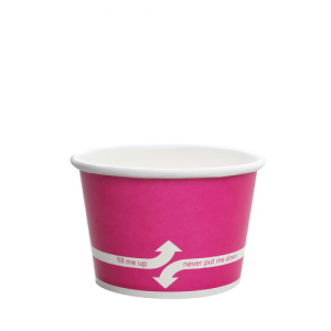 Karat 8oz Hot/Cold Paper Food Containers – Pink (95mm)