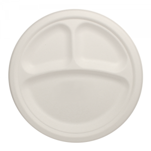 Karat Earth Eco-friendly 9″ Bagasse Round Plates – 3 Compartments Case