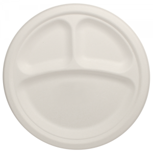 Karat Earth Eco-friendly 10″ Bagasse Round Plates – 3 Compartments Case